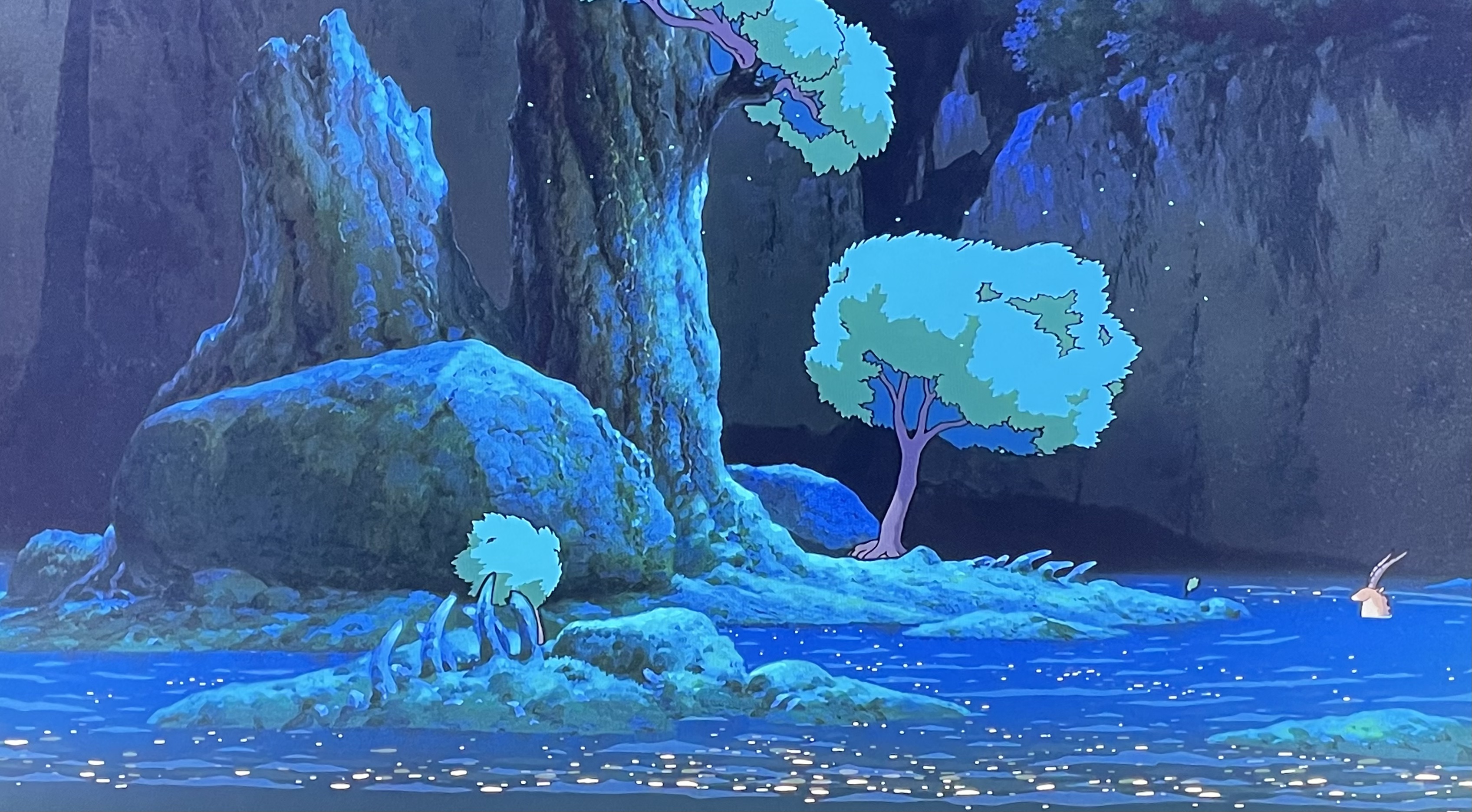 Papeis de parede Veados Princess Mononoke Florestas Noite Anime